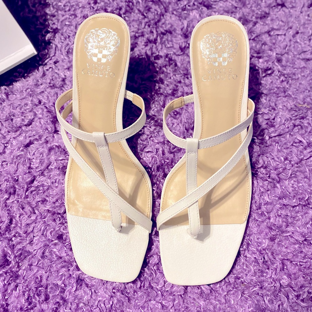 Vince Camuto Saraja White High Heeled Sandal